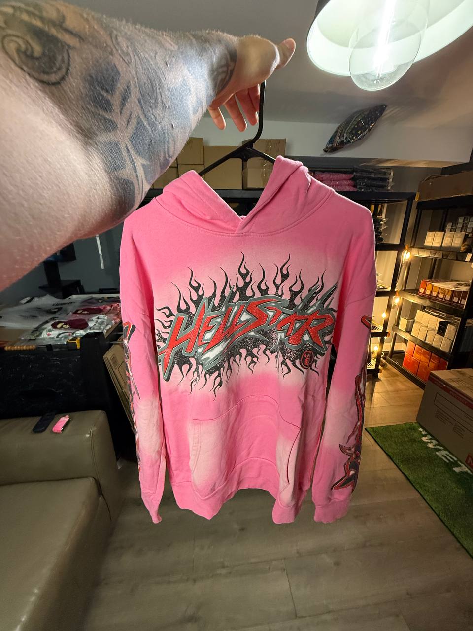 PINK & RED HELLSTAR HOODIE