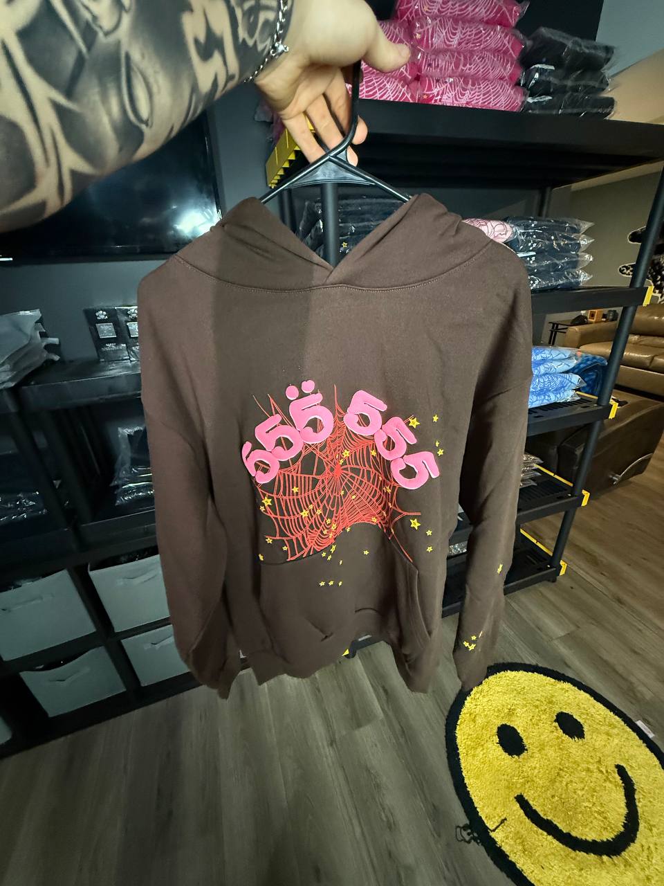 BROWN & PINK SPIDER HOODIE