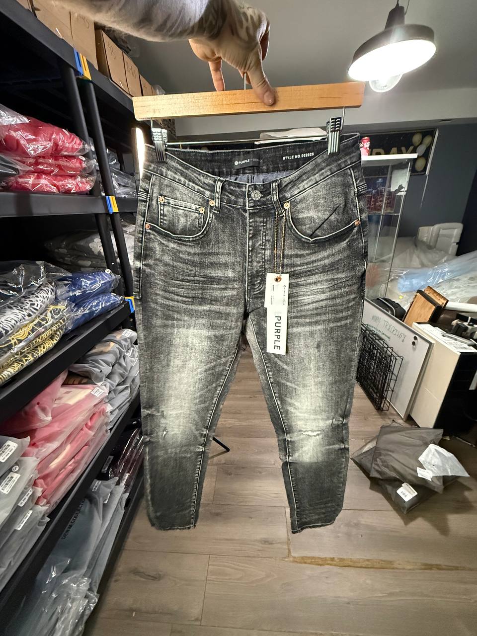 DARK GREY PURPLE JEANS