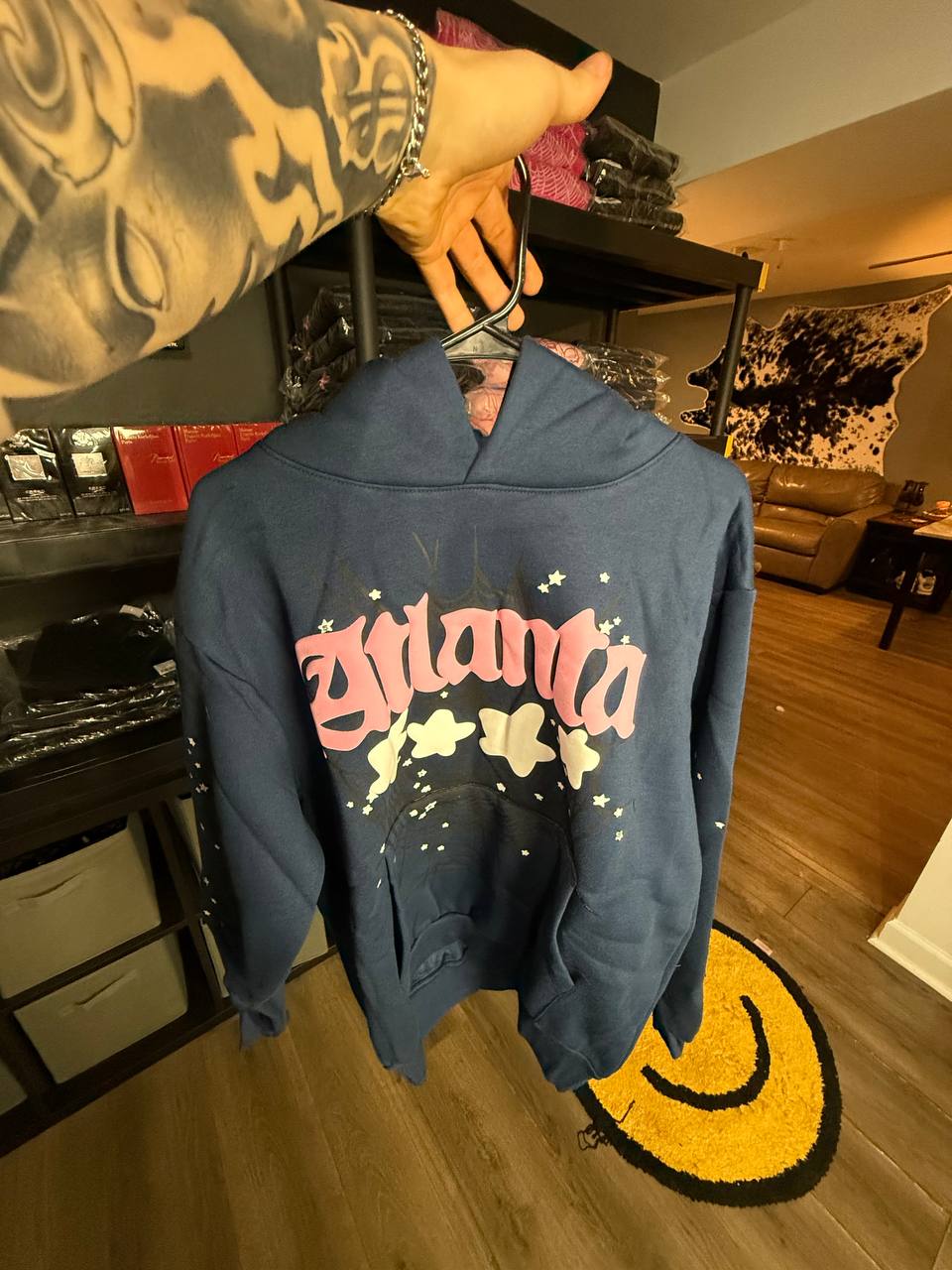 NAVY ATL SPIDER HOODIE