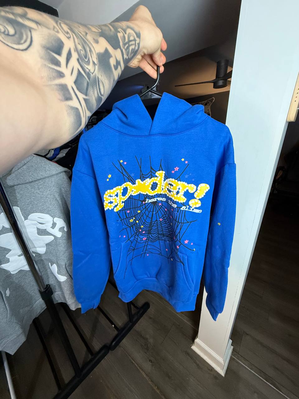 BLUE & YELLOW SPIDER HOODIE