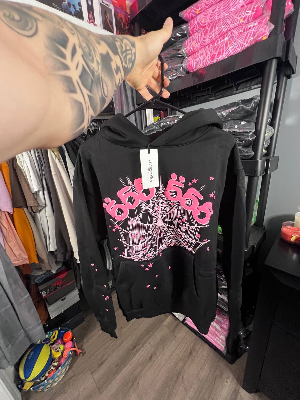 PINK AND BLACK SPIDER