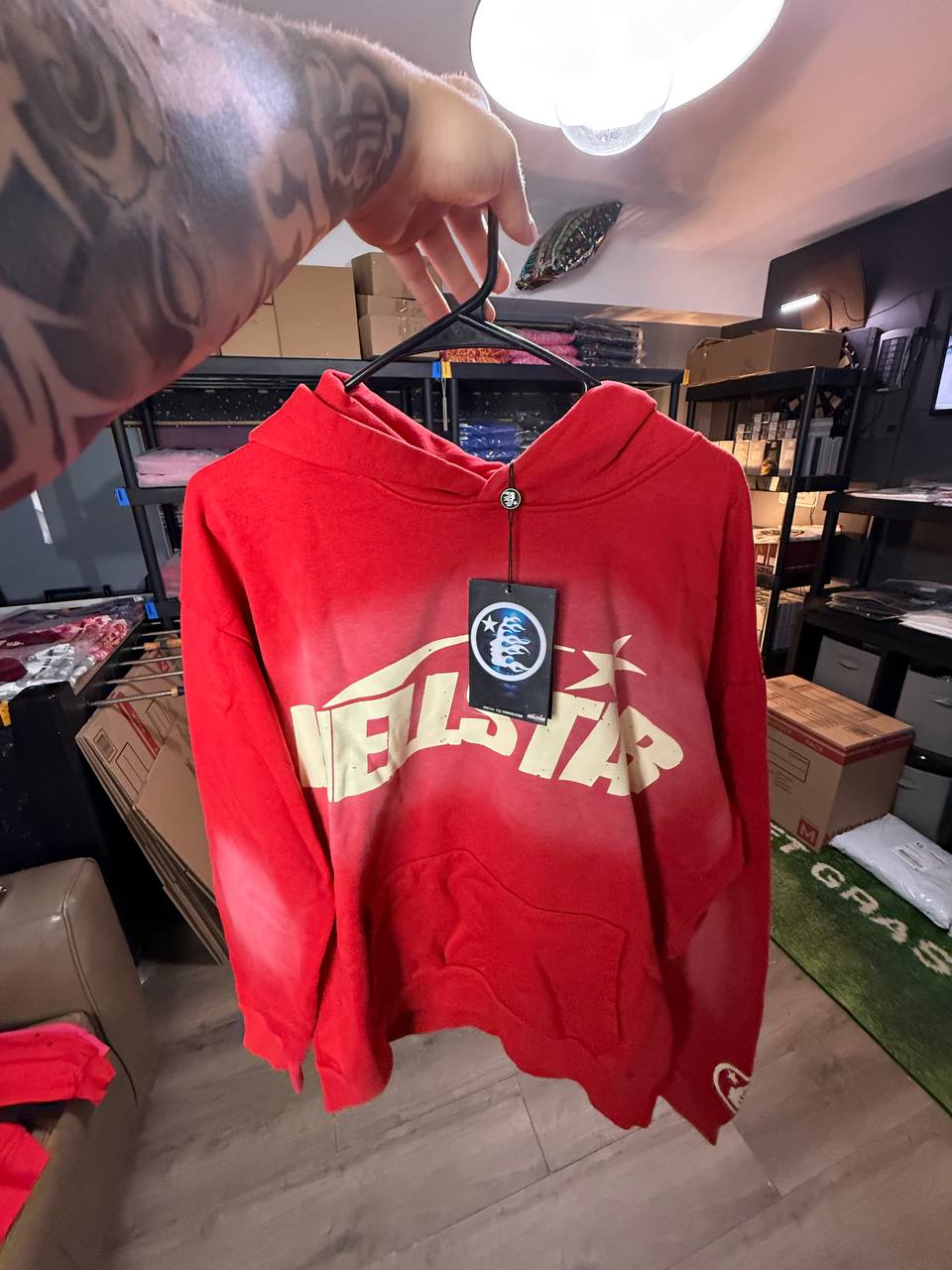 RED & WHITE HELLSTAR HOODIE