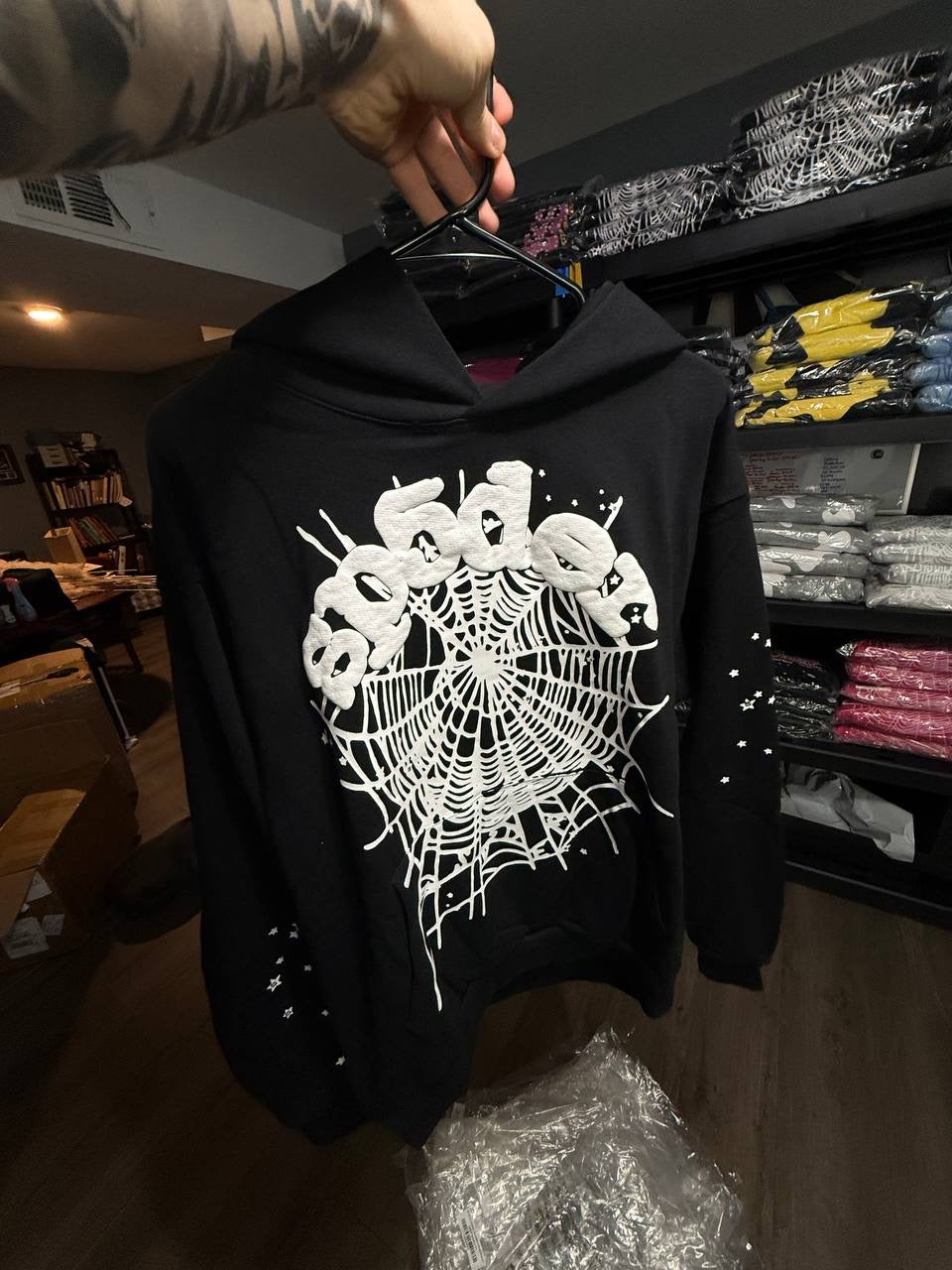 BLACK & WHITE SPIDER HOODIE