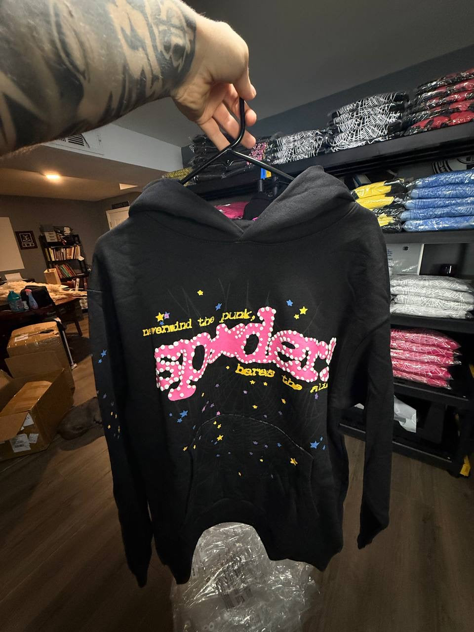 BLACK & PINK SPIDER HOODIE