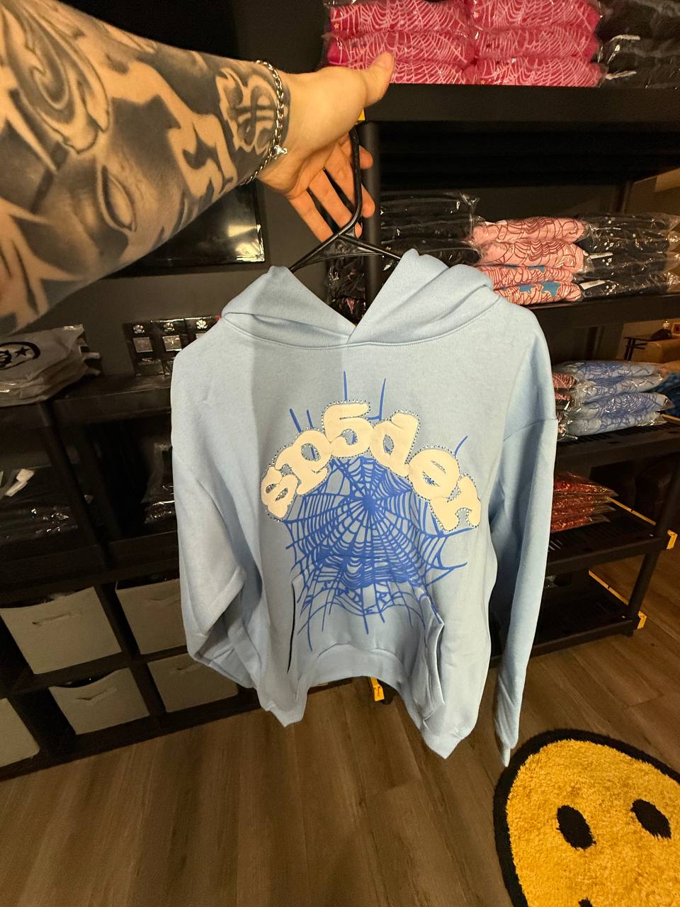 SKY BLUE SPIDER HOODIE