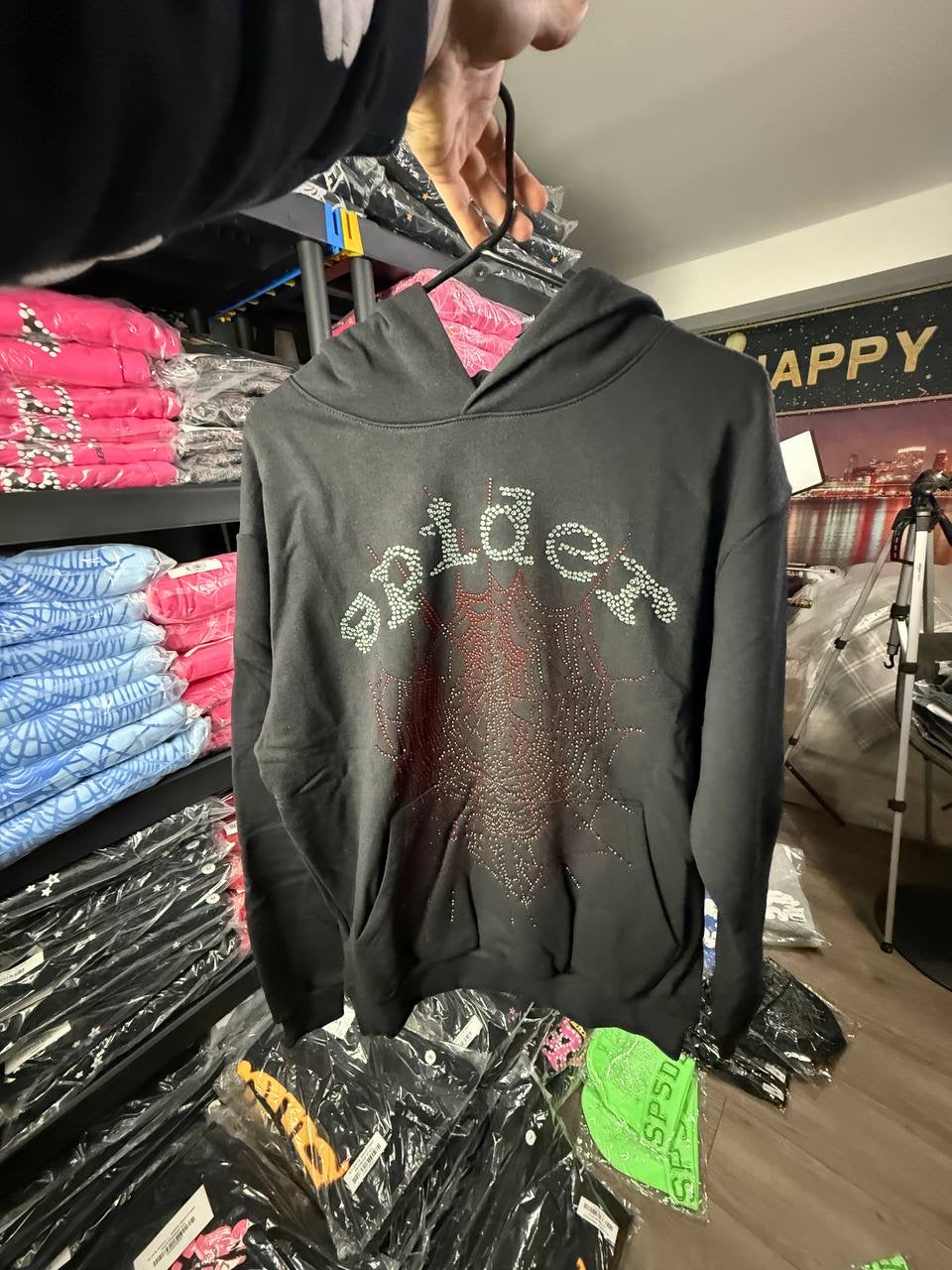 BLACK & SLIVER SPIDER HOODIE