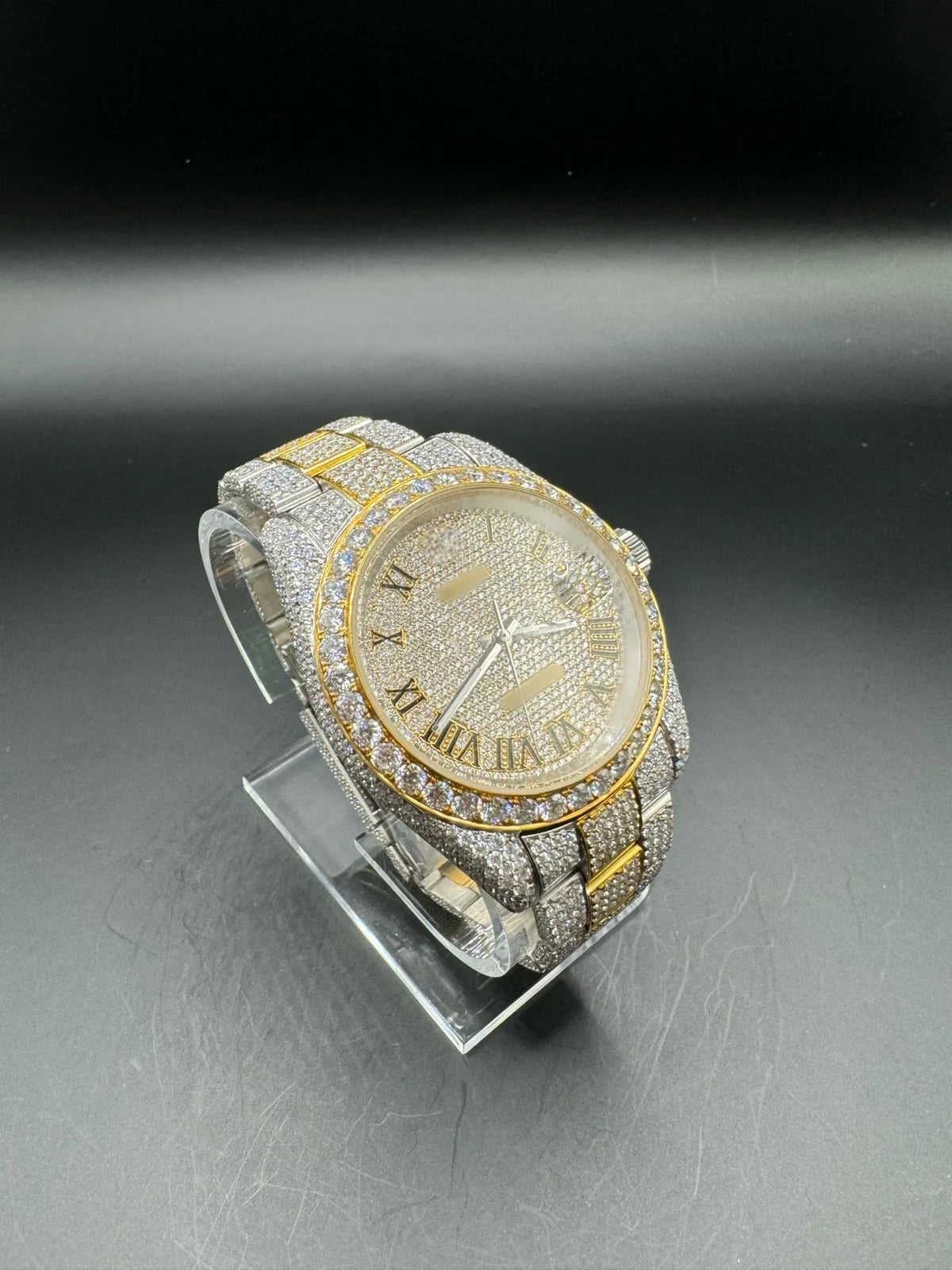 MOISSANITE TWO-TONE YELLOW ROLEX WITH OYSTER BRACELET (41MM)