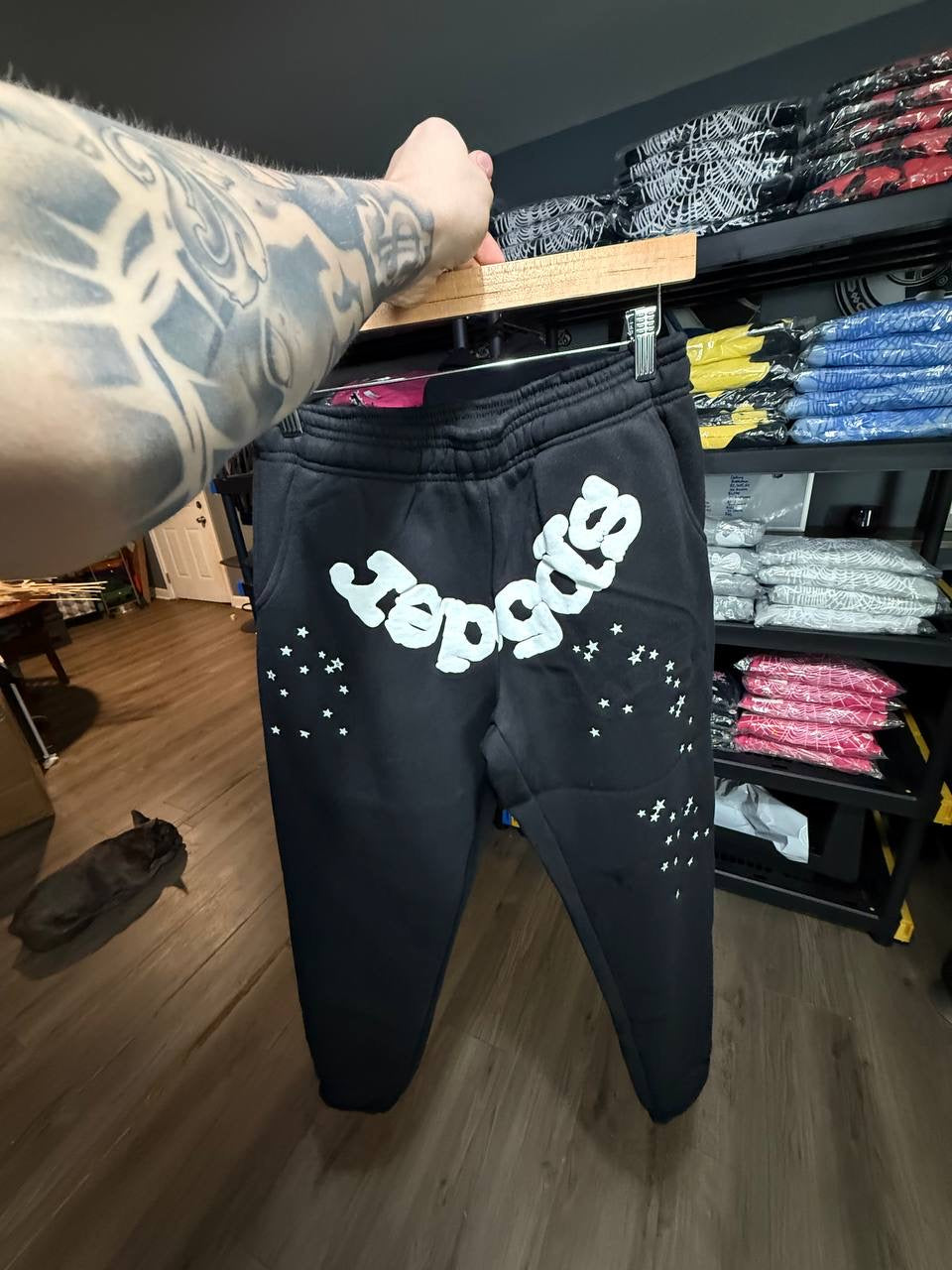 BLACK AND WHITE SPIDER PANTS