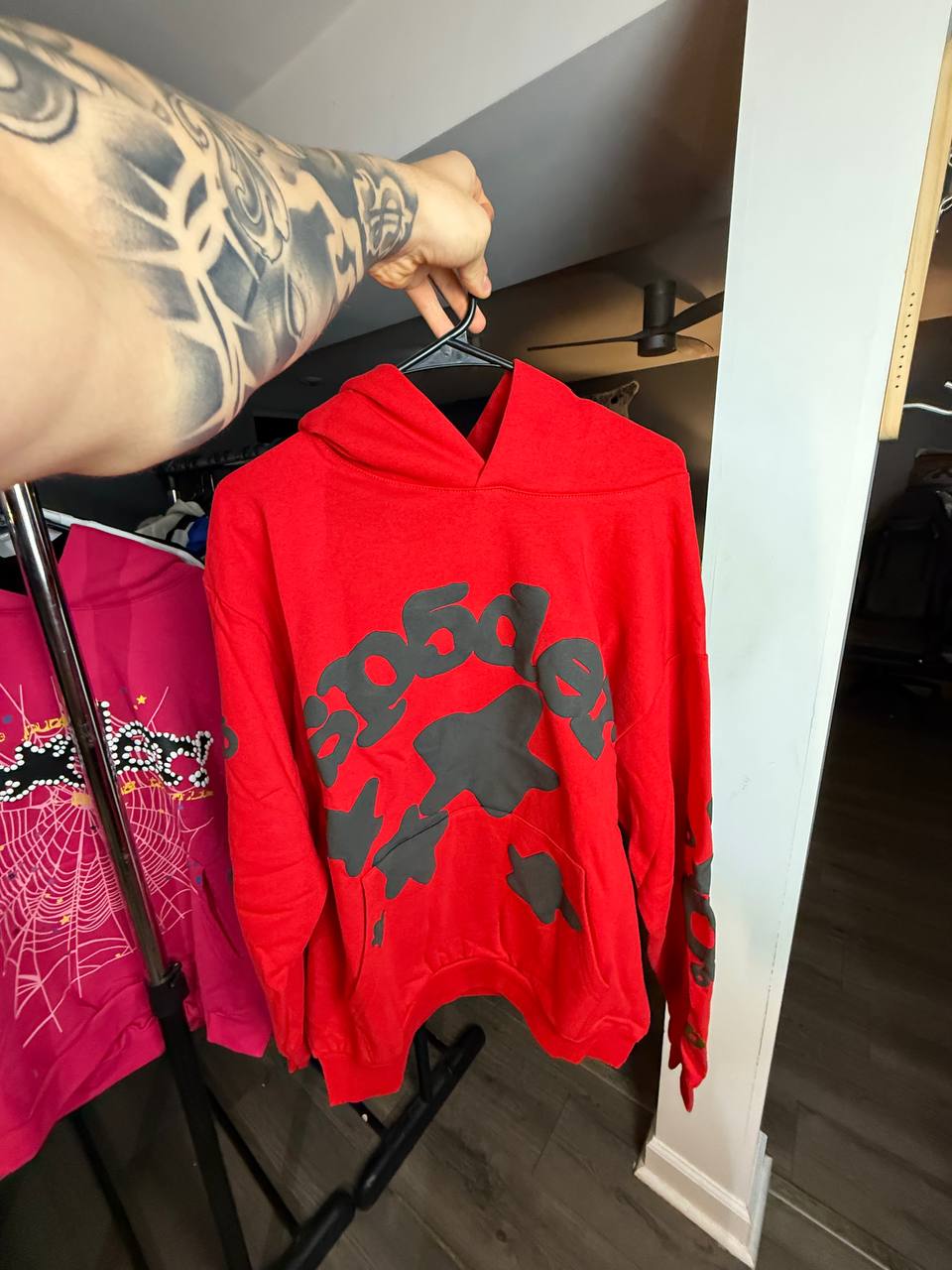 RED & BLACK SPIDER HOODIE