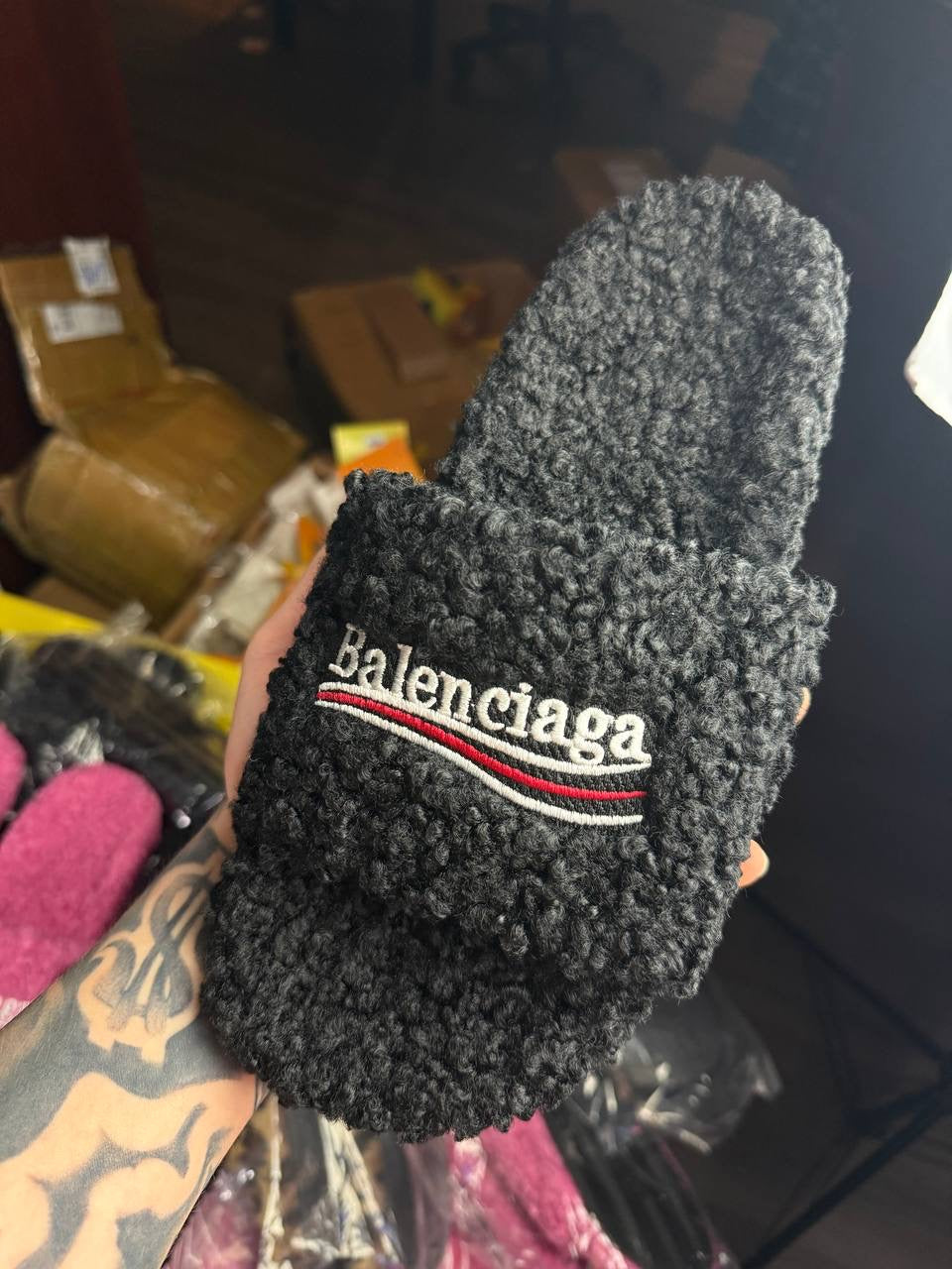 BLACK BALENCIAGA SLIDES